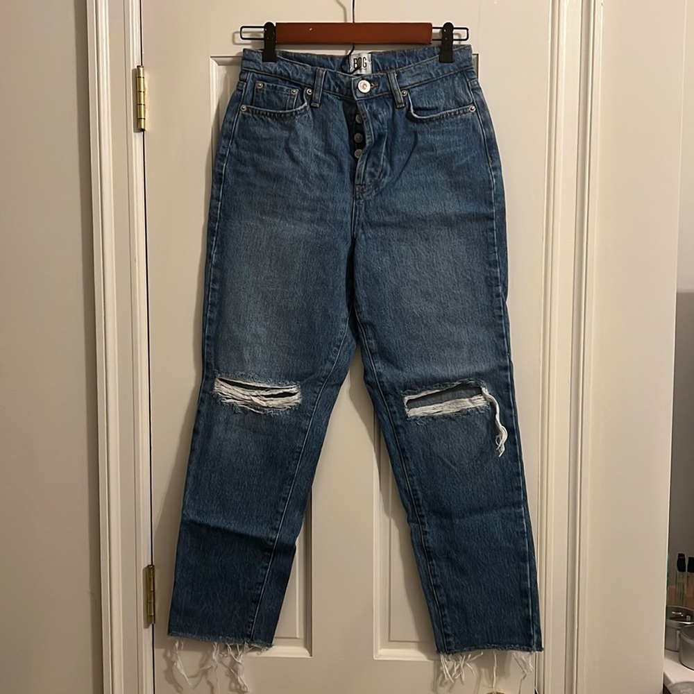 BDG Ripped Ankle Straight Jeans